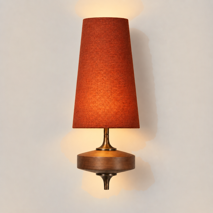 Fabric Wall Light - Carved Wood Nordic Bedside & Kitchen Sconce