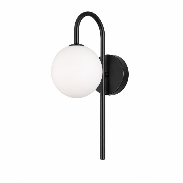 Gooseneck Wall Light - Arc Glass Globe Sconce