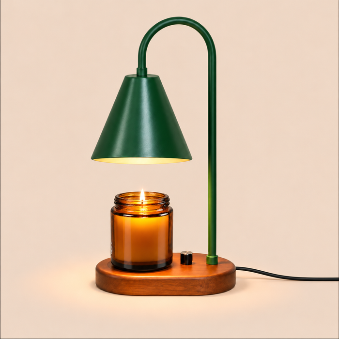 Electric Candle Warmer Lamp | Dimmable Wax Melter, White Black or Green, UK Plug