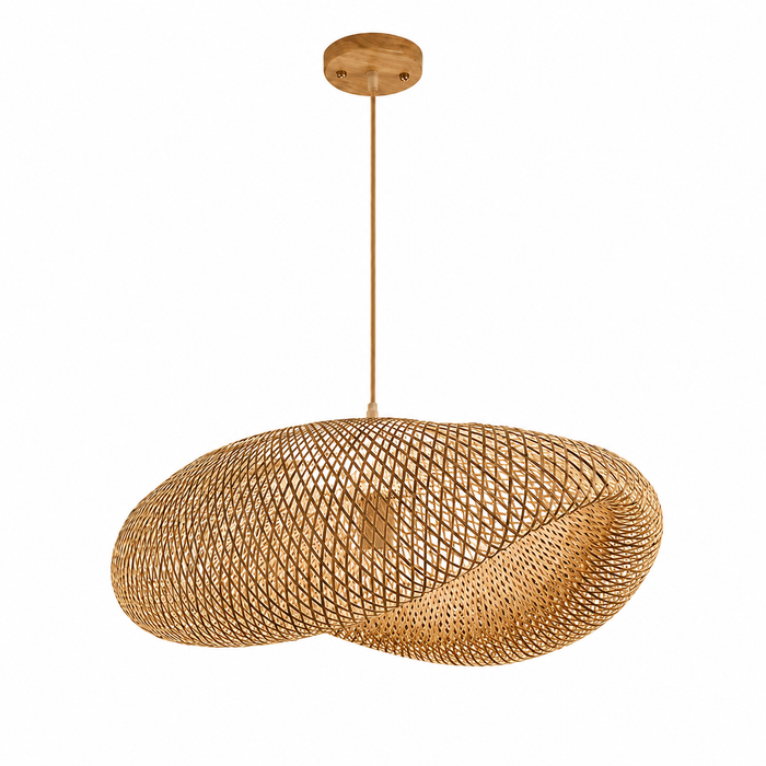 Bamboo Pendant Light - Hand-Woven Rattan Shade