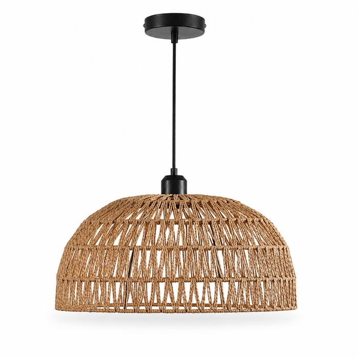 Hemp Rope Pendant Light - Woven Japanese Boho Ceiling Light