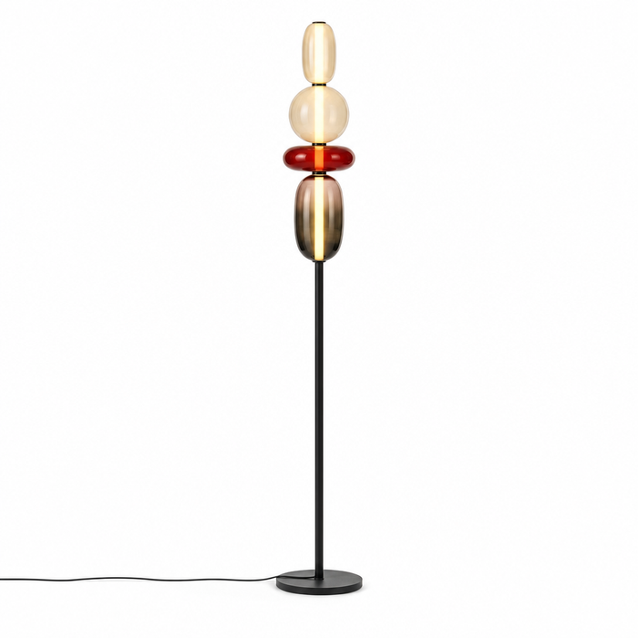 Stacked Glass Totem Floor Lamp | 4 Shades, 130/160 cm, Dimmable Standing Light