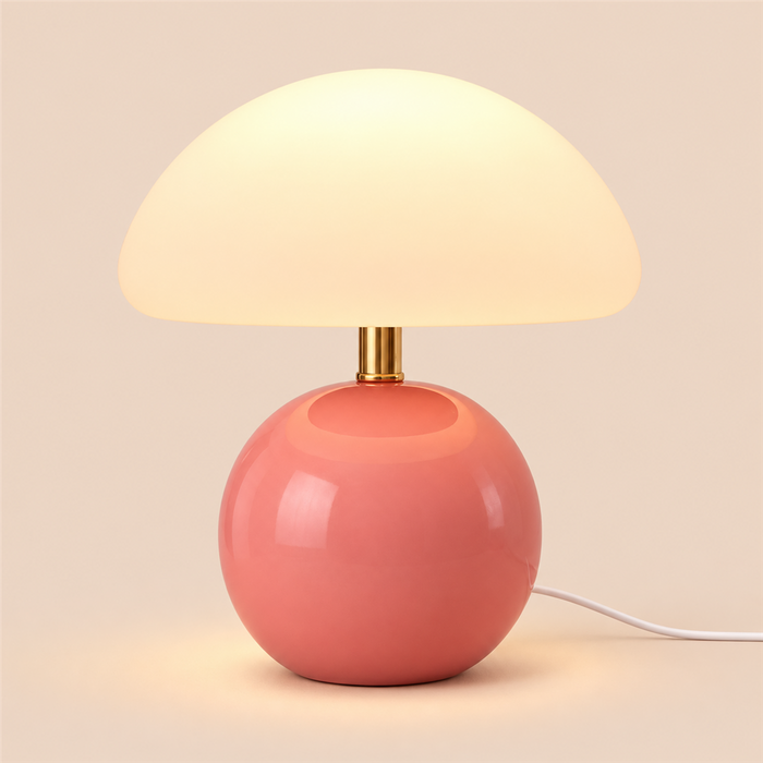 Mushroom Table Lamp | Acrylic Dome & Lacquered Base, 20 cm, 5 Colours