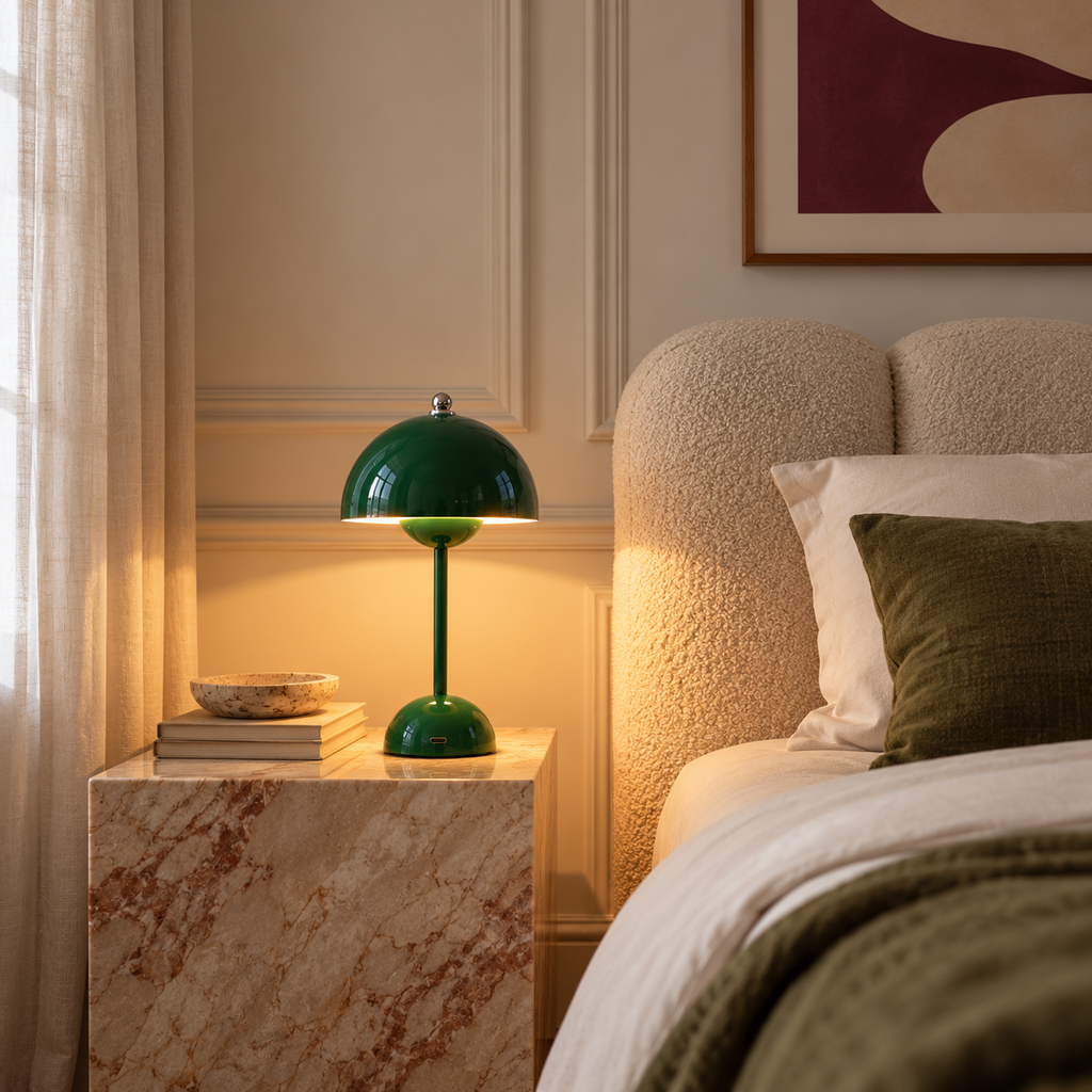 Mushroom Table Lamp 30cm - Cordless Rechargeable Touch Bedside Light