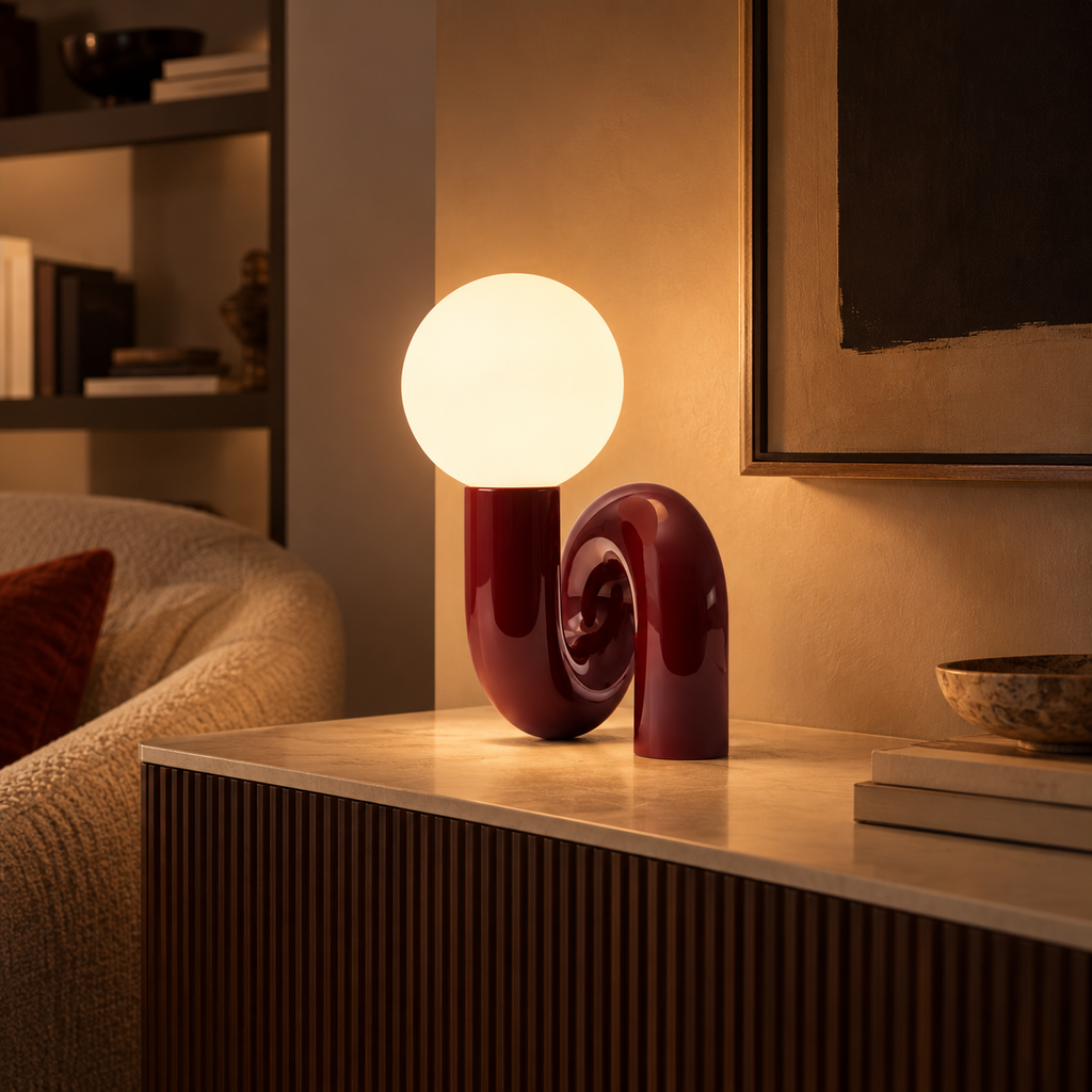 Frosted Glass Desk Lamp - Nordic Resin Table Light, 3 Colour Modes