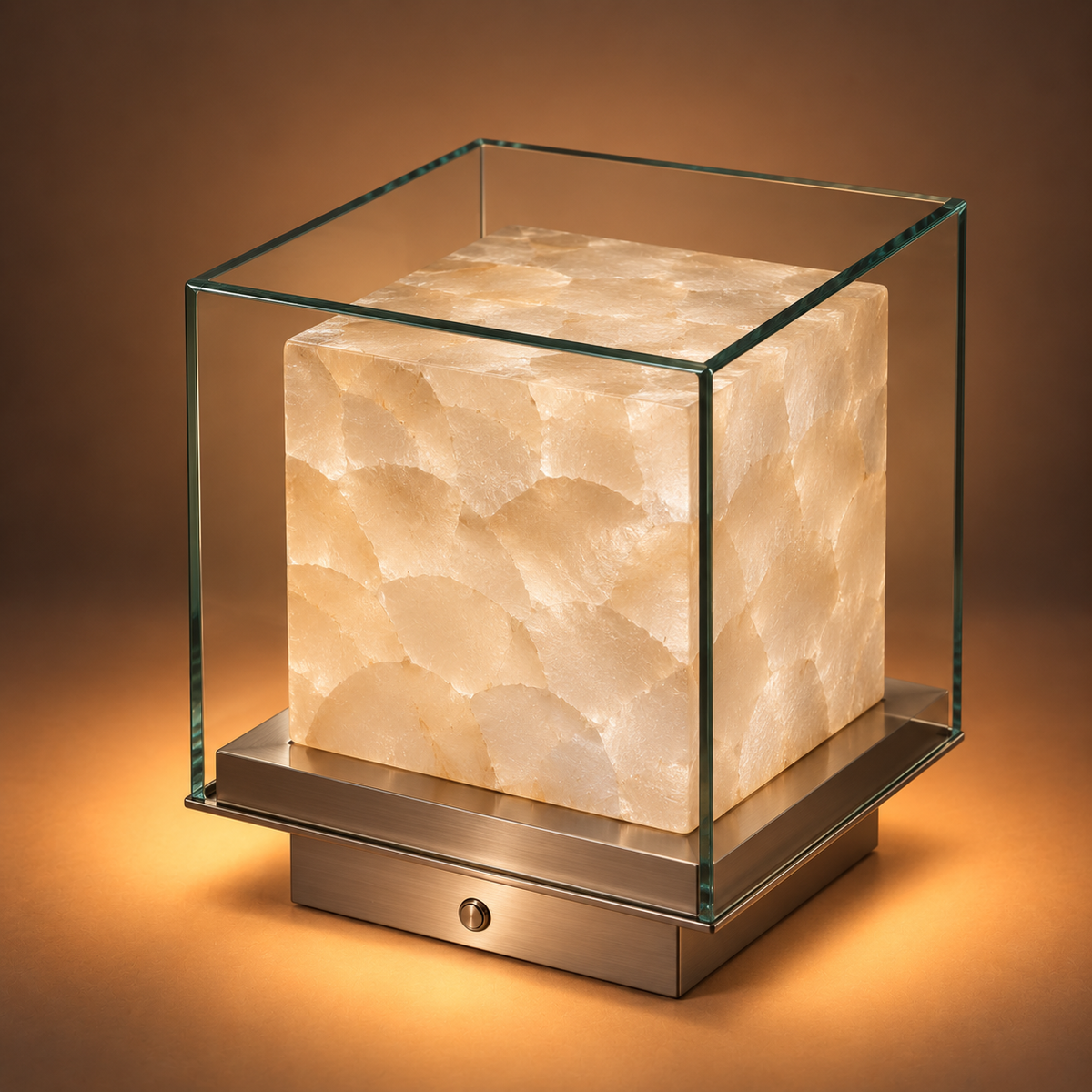 Glass Cube Table Lamp - Rechargeable Cordless Touch Bedside Light