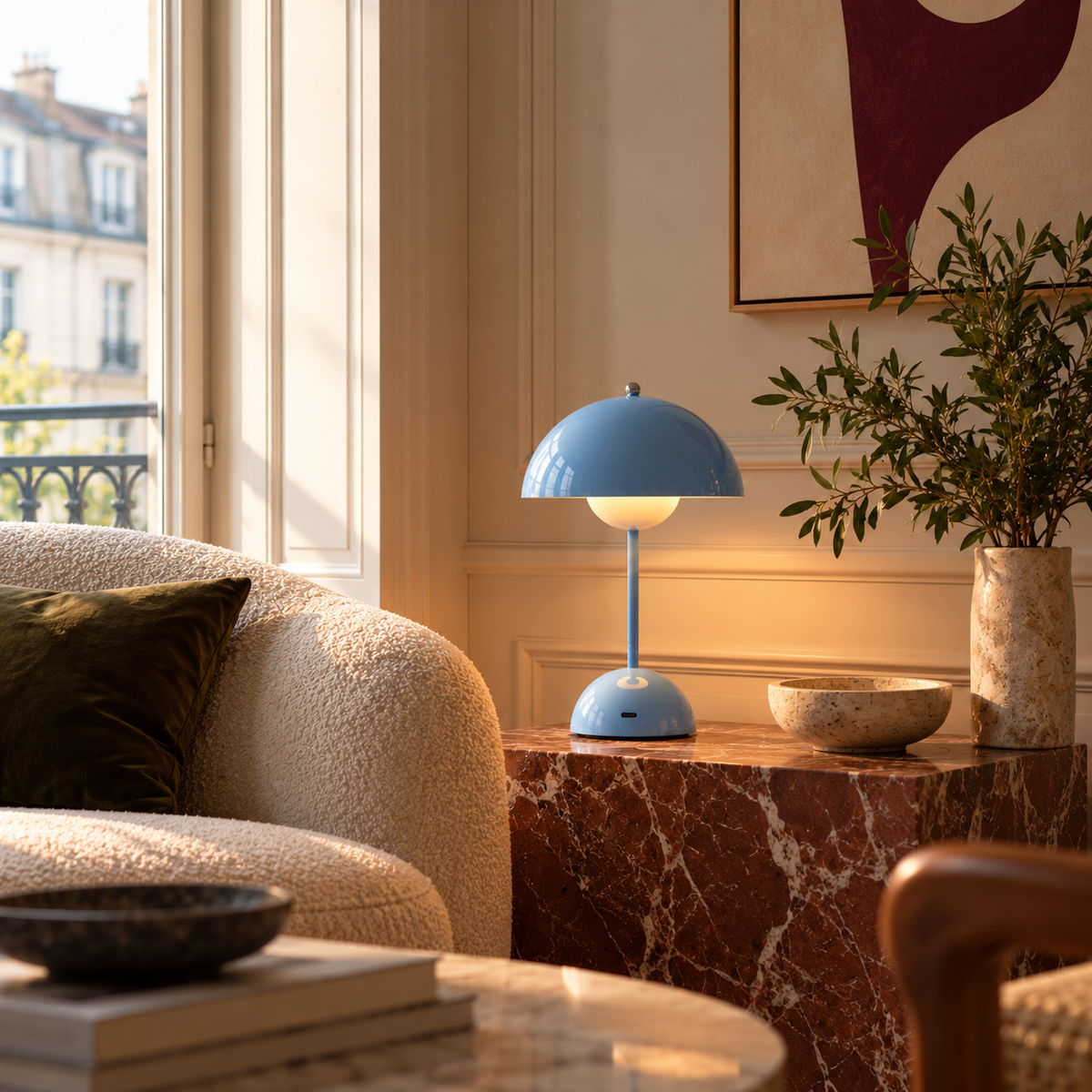 Mushroom Table Lamp 30cm - Cordless Rechargeable Touch Bedside Light