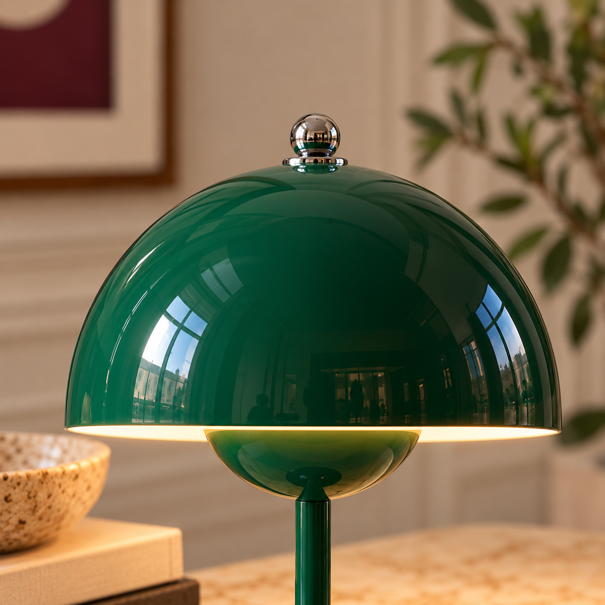 Mushroom Table Lamp 30cm - Cordless Rechargeable Touch Bedside Light