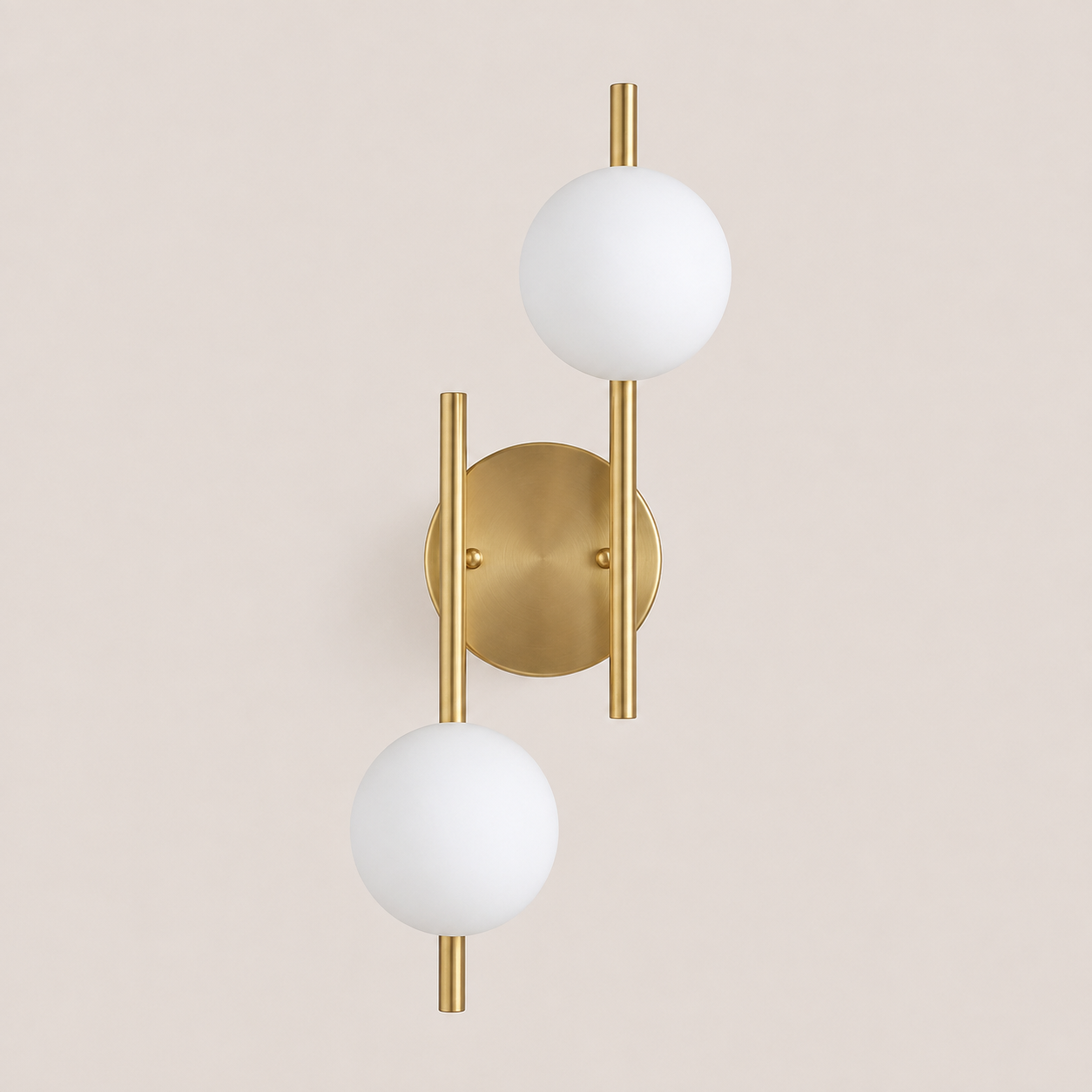 Glass Ball Wall Light - Gold Milky Bedside Sconce