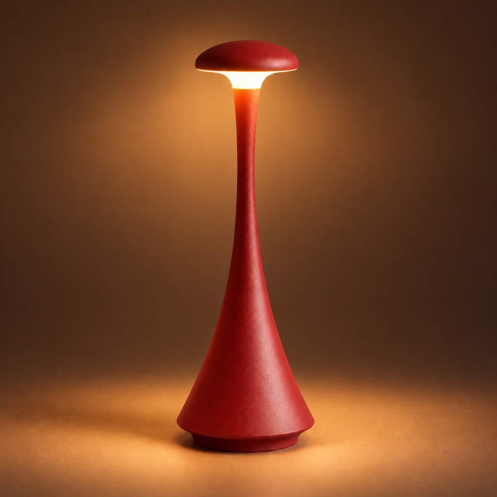 Acrylic Mushroom Table Lamp 26.5cm - Rechargeable Touch Bedside Light