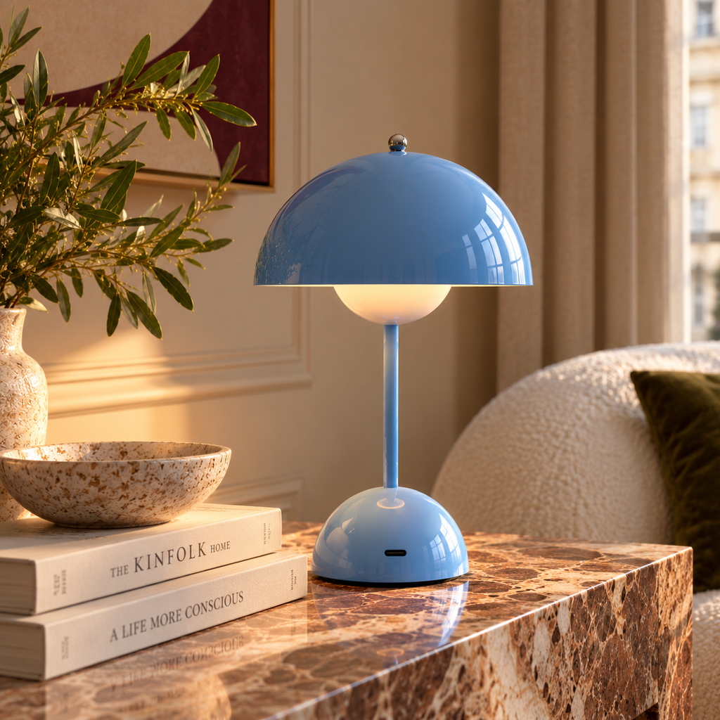 Mushroom Table Lamp 30cm - Cordless Rechargeable Touch Bedside Light