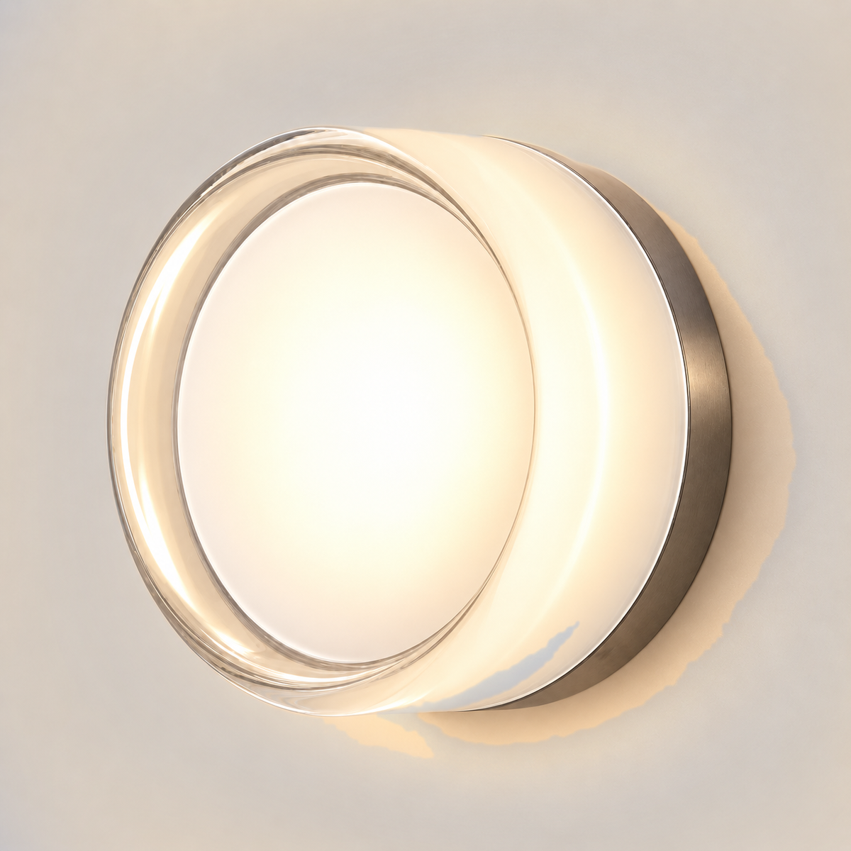 Round LED Wall Light 13.5cm - Acrylic Disc Hallway & Bedside Sconce