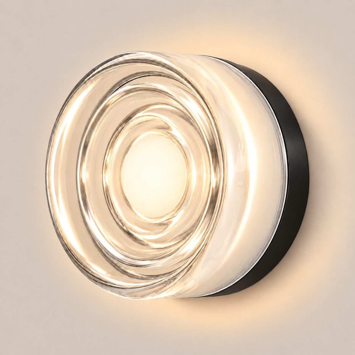 Round LED Wall Light 13.5cm - Acrylic Disc Hallway & Bedside Sconce