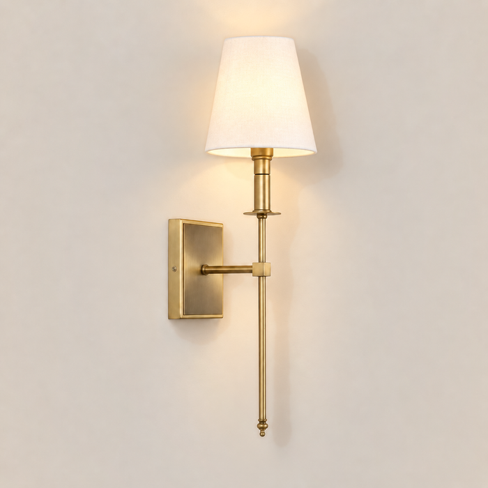 Fabric Wall Light 54cm - Classic Rod Bedside Sconce
