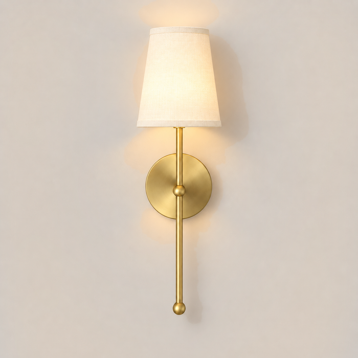 Fabric Wall Light - Slim Rod Up-Light for Bathroom Mirror & Bedside
