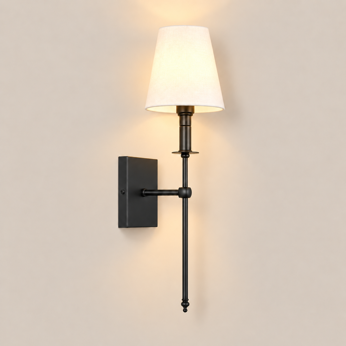 Fabric Wall Light 54cm - Classic Rod Bedside Sconce