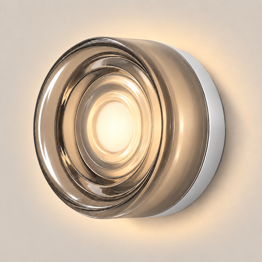 Round LED Wall Light 13.5cm - Acrylic Disc Hallway & Bedside Sconce