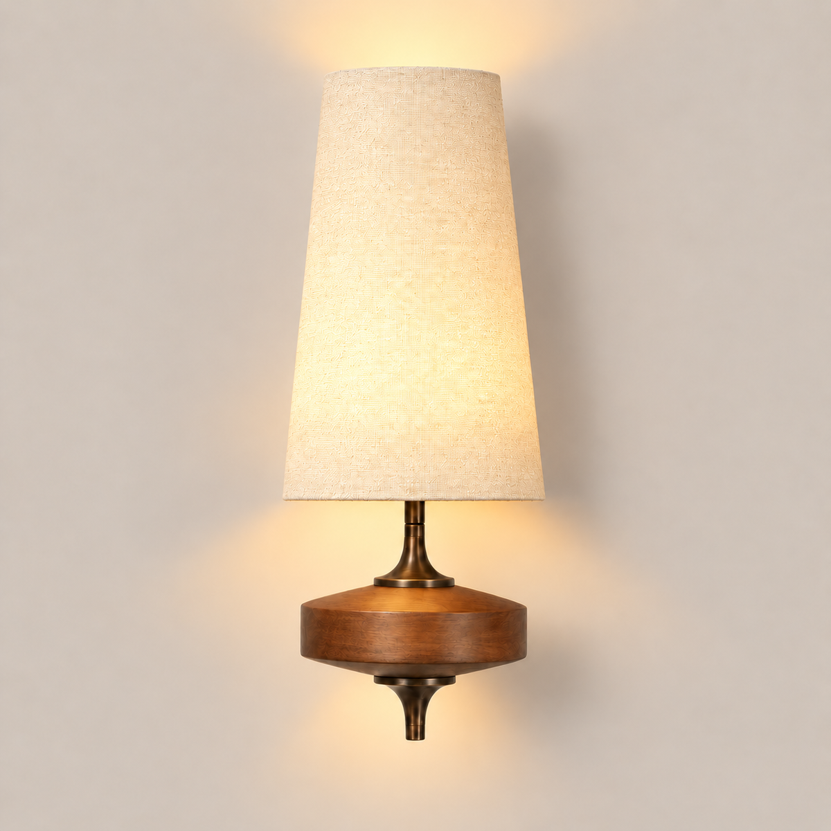 Fabric Wall Light - Carved Wood Nordic Bedside & Kitchen Sconce