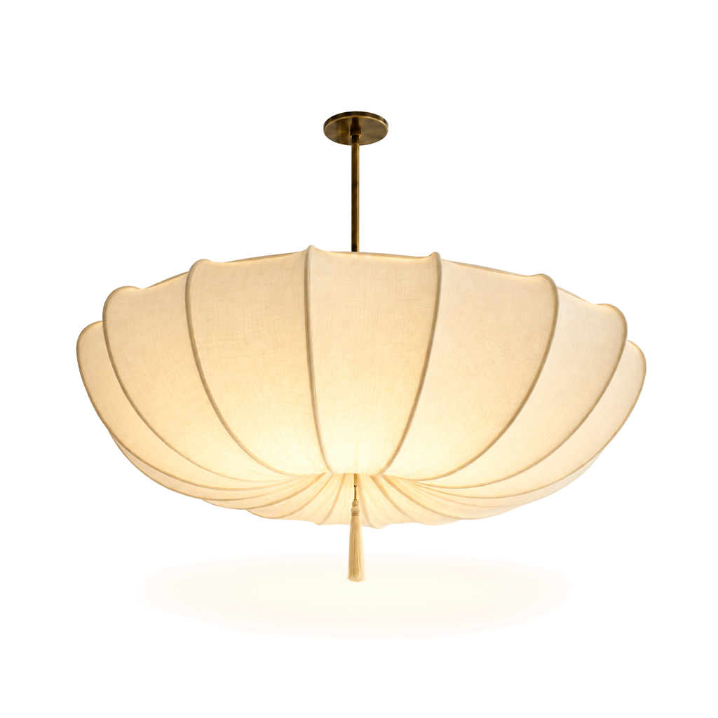 Wabi Sabi Fabric Pendant Light - Handmade Sculptural Chandelier for Dining Room & Restaurant