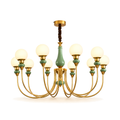 8-Light Globe Chandelier 100cm - Gold Remote Dimmable Dining Room Light