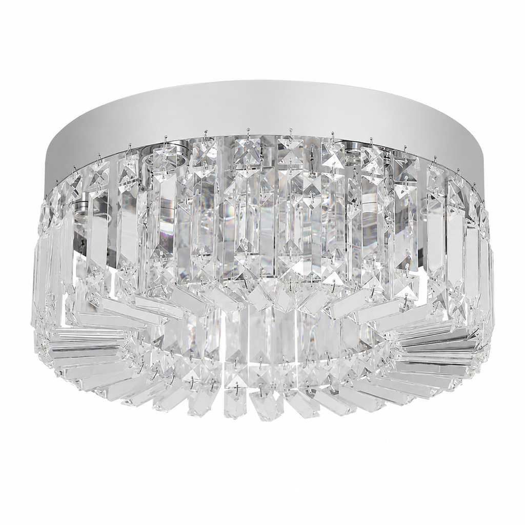 Crystal Chandelier - Luxury Flush Ceiling Light