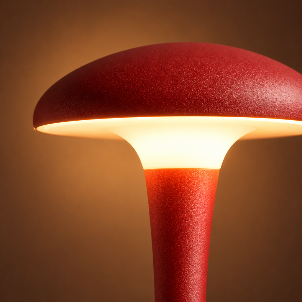 Acrylic Mushroom Table Lamp 26.5cm - Rechargeable Touch Bedside Light