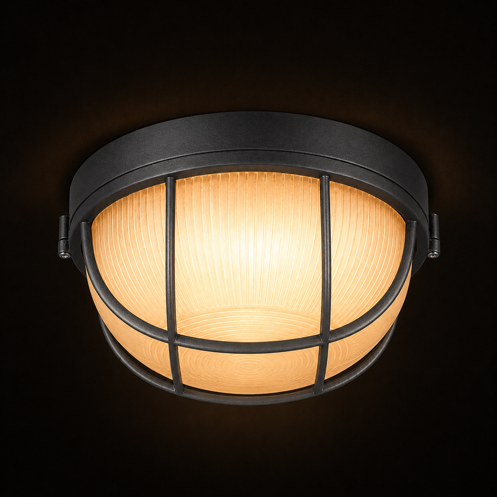 Outdoor Ceiling Light - Vintage Glass Porch Lantern