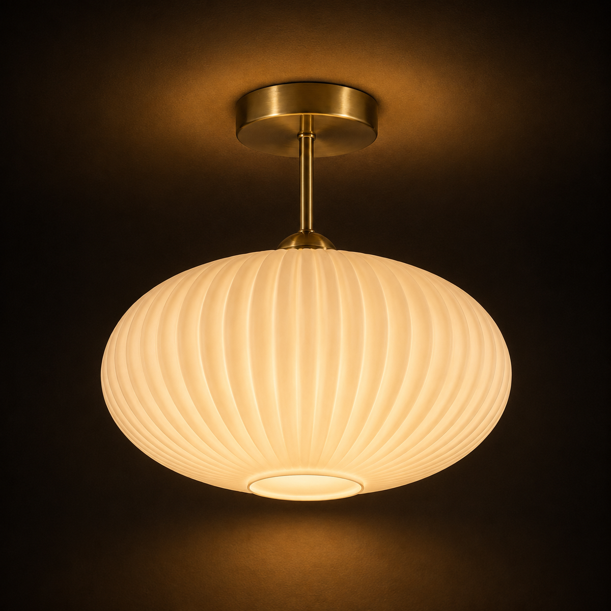 Gold Glass Ceiling Light - Hallway & Corridor Flush Light