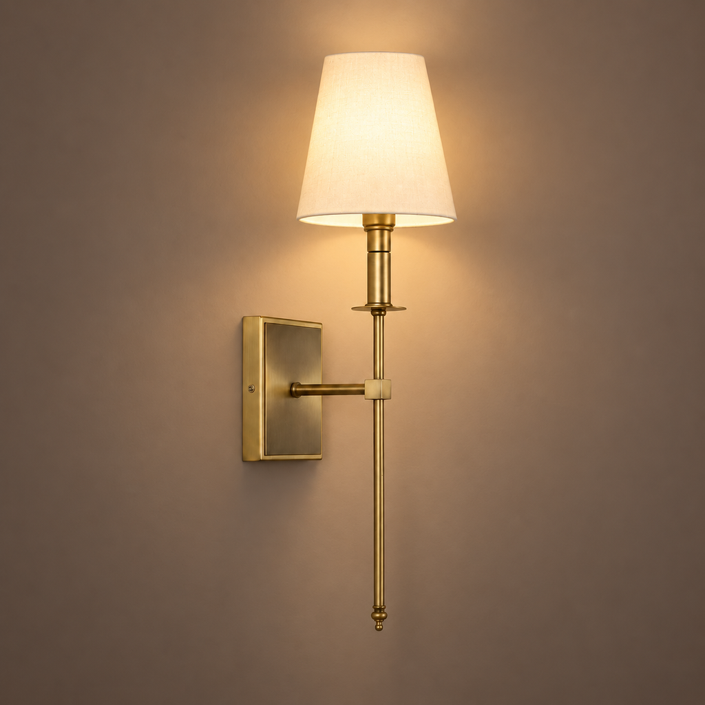 Fabric Wall Light 54cm - Classic Rod Bedside Sconce