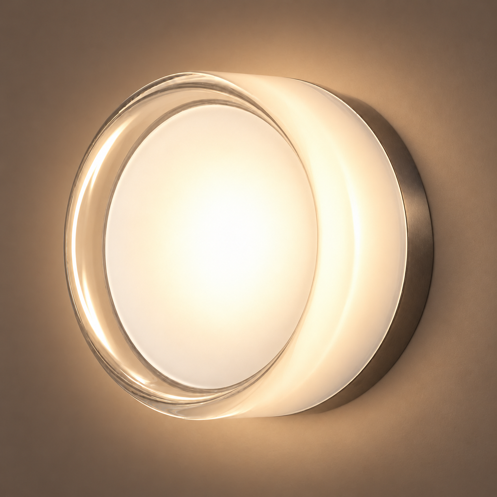 Round LED Wall Light 13.5cm - Acrylic Disc Hallway & Bedside Sconce