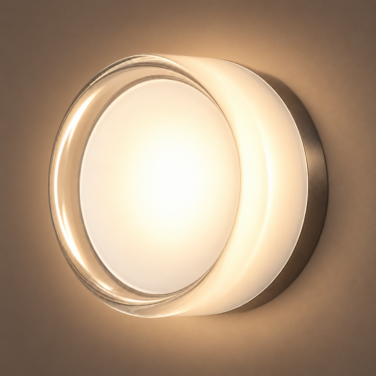 Round LED Wall Light 13.5cm - Acrylic Disc Hallway & Bedside Sconce