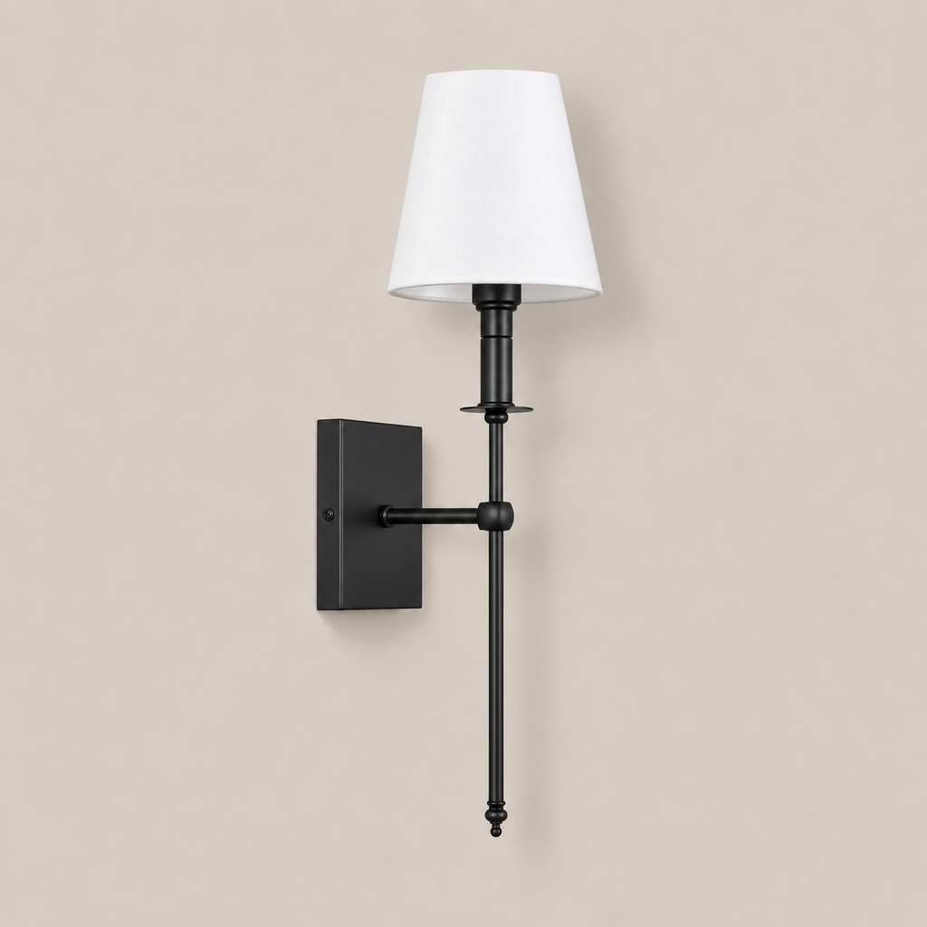 Fabric Wall Light 54cm - Classic Rod Bedside Sconce