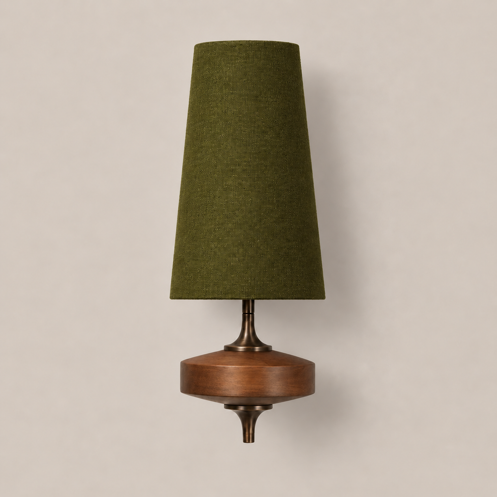 Fabric Wall Light - Carved Wood Nordic Bedside & Kitchen Sconce