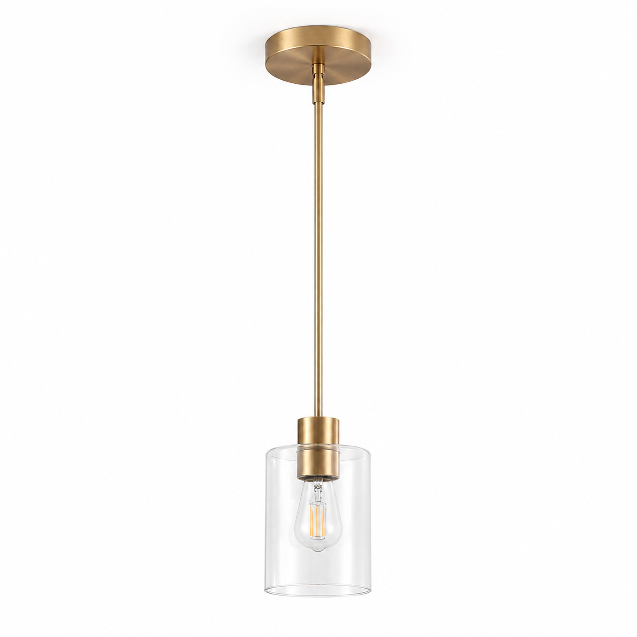 Glass Pendant Light - Minimalist Cylinder Shade