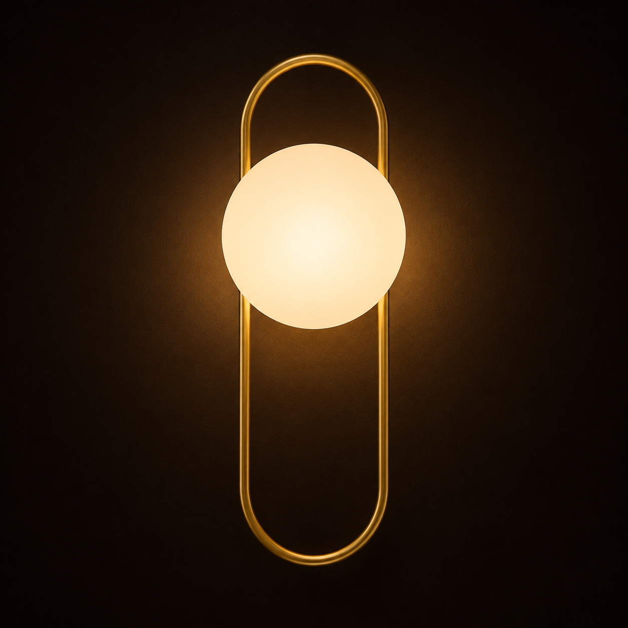 Oval Loop Wall Light - Gold Glass Globe Sconce