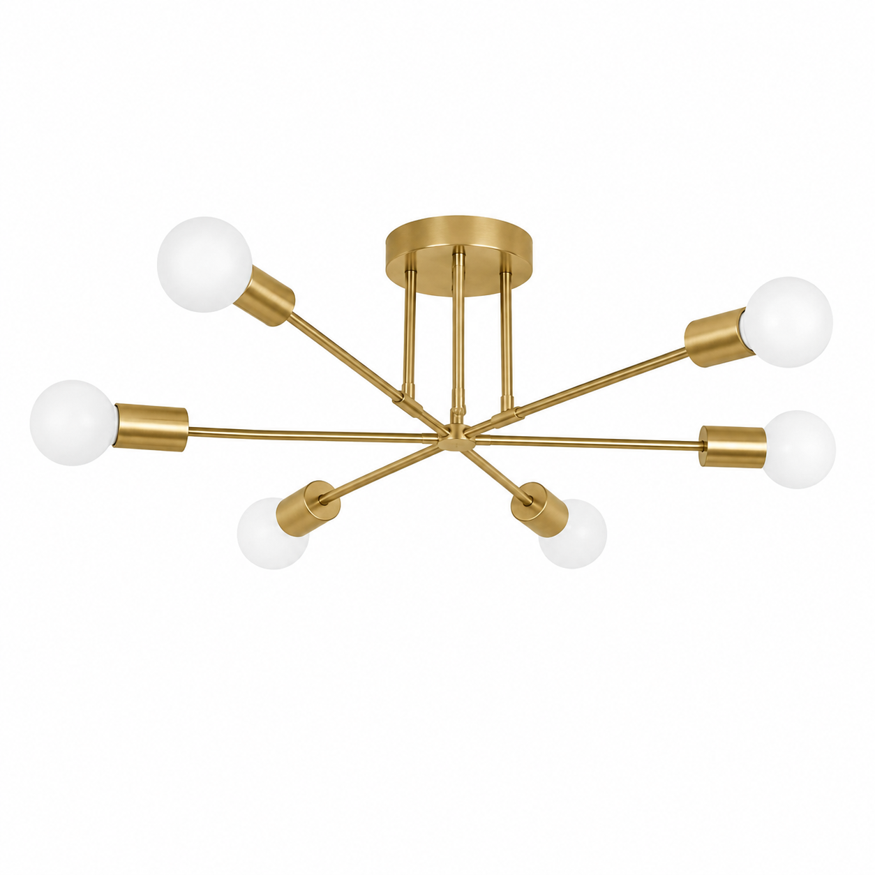 Sputnik Chandelier - Modern Semi-Flush Brushed Ceiling Light