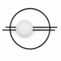 Circle Wall Light - Glass Globe and Twin Rails Sconce