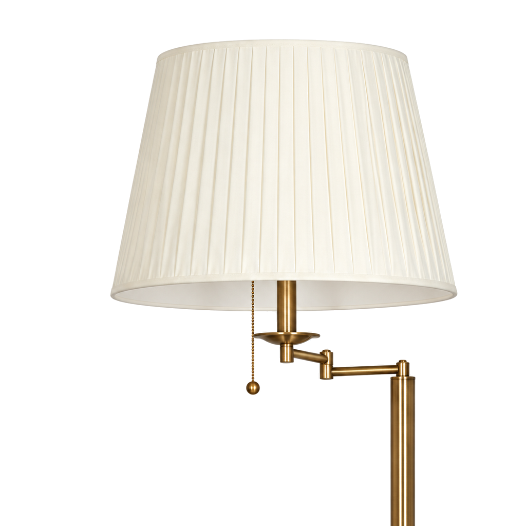 Retro Floor Lamp 160cm - Adjustable Fabric Shade Living Room Light