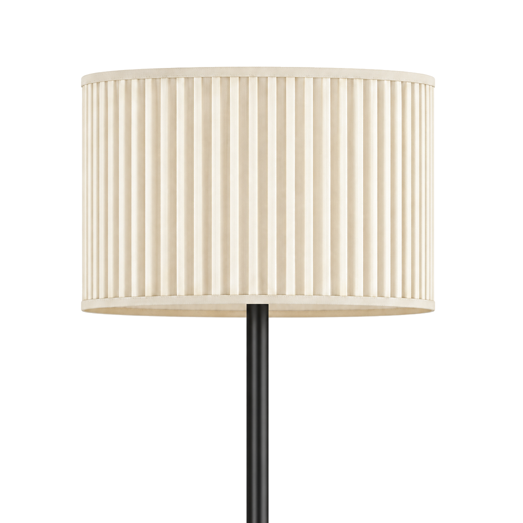 French Pleated Fabric Floor Lamp - Remote Dimmable Living Room Light