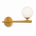 Brass Arm Wall Light -  Minimalist Glass Globe Sconce