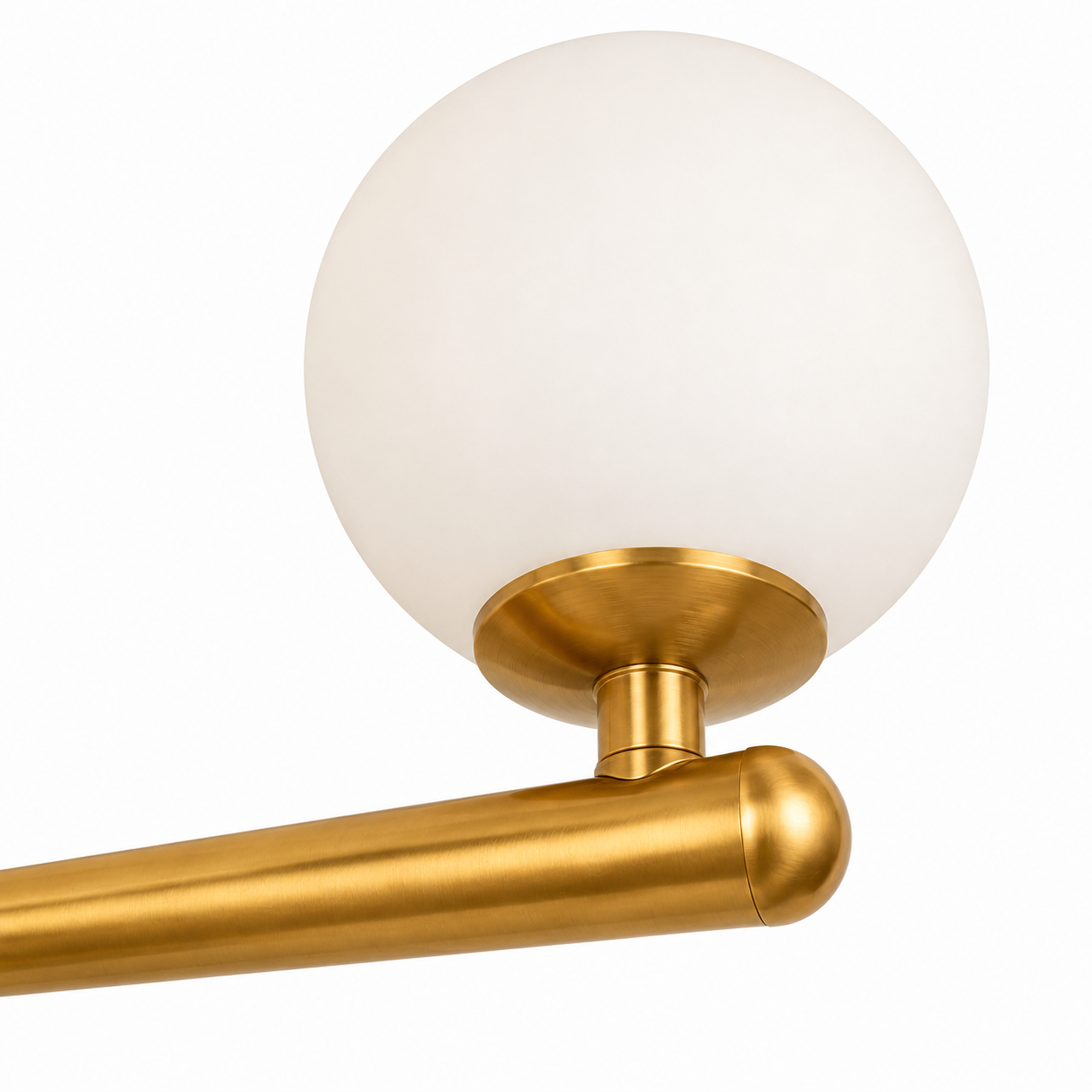Brass Arm Wall Light -  Minimalist Glass Globe Sconce