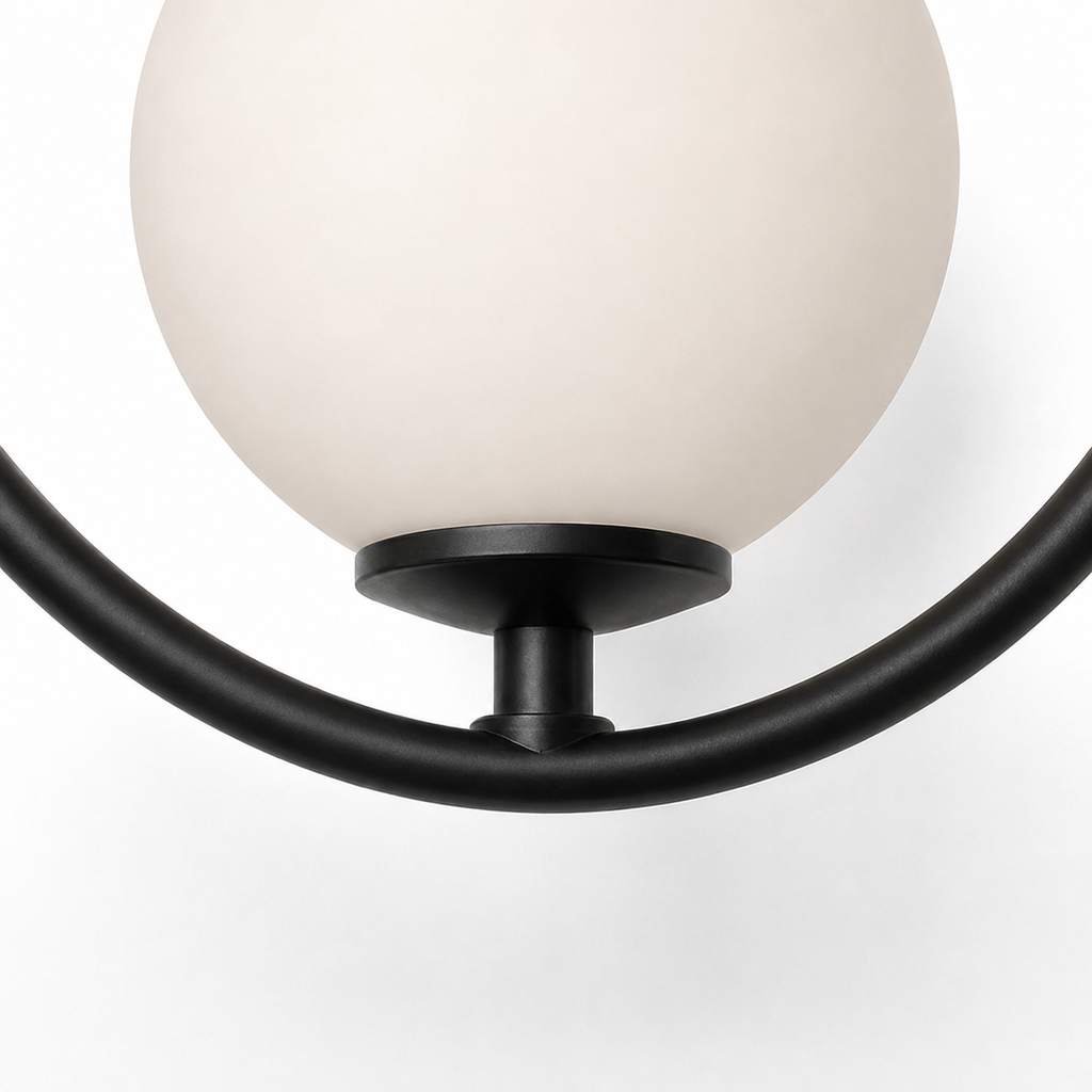 Hoop Wall Light - Black Ring Glass Globe Sconce