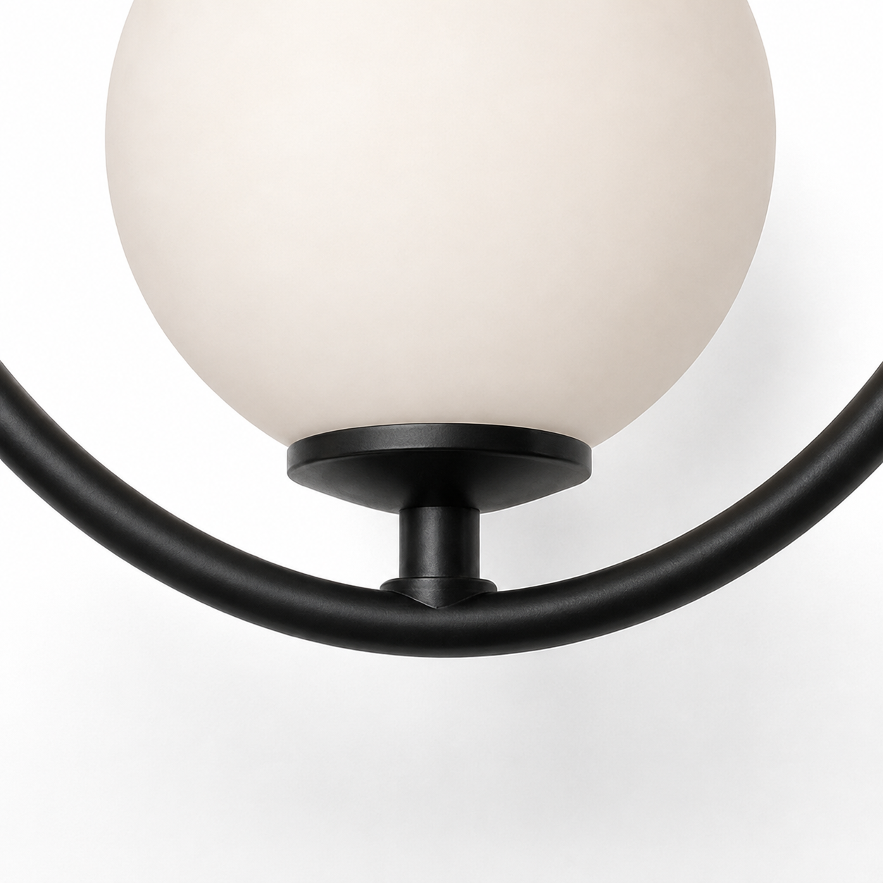 Hoop Wall Light - Black Ring Glass Globe Sconce