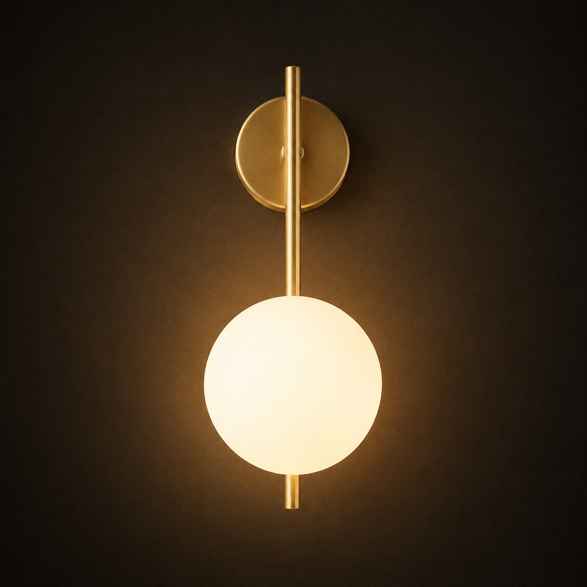 Stem Wall Light - Vertical Glass Globe Sconce