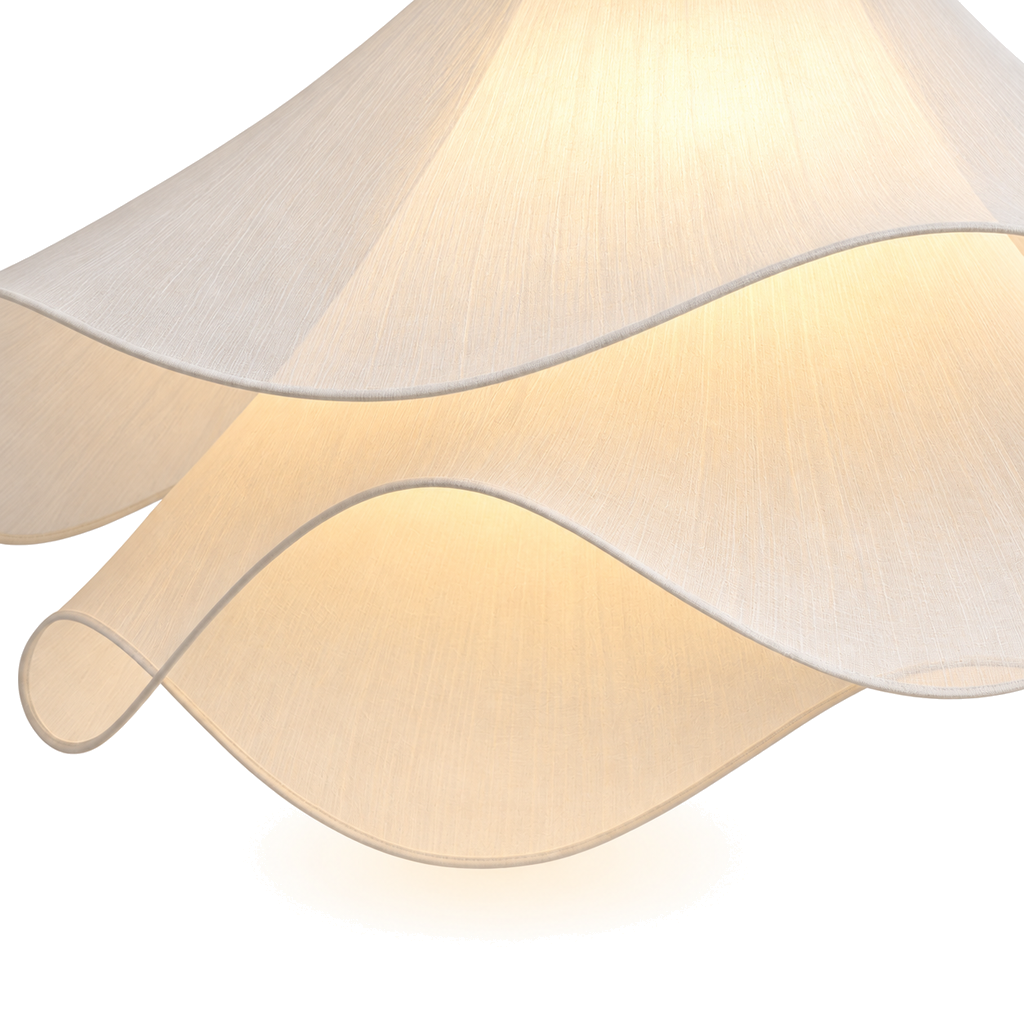 White Petal Pendant Light - Double-Layer Fabric Flower Chandelier for Dining Room & Bedroom