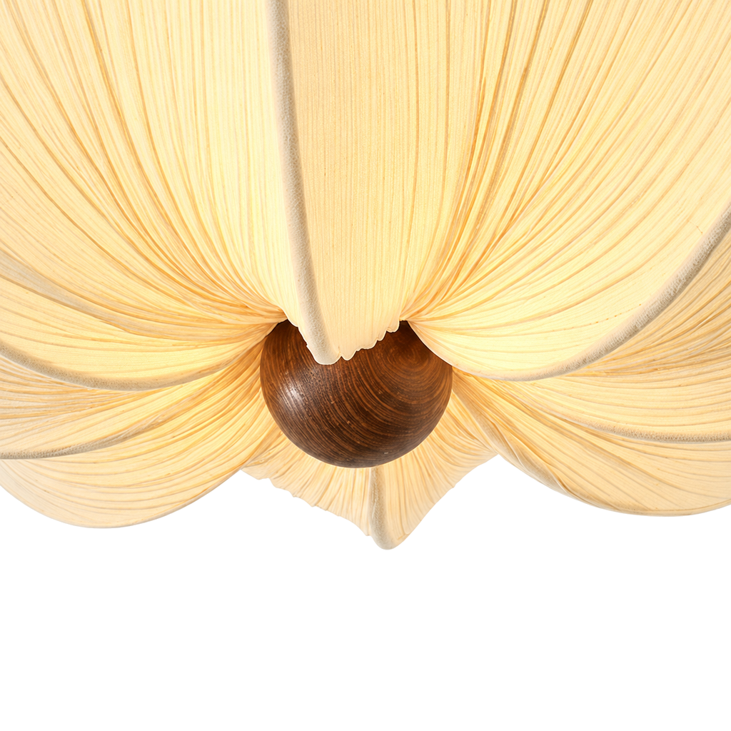 Cream Petal Fabric Ceiling Light - French Flower Semi-Flush Lamp for Living Room & Bedroom