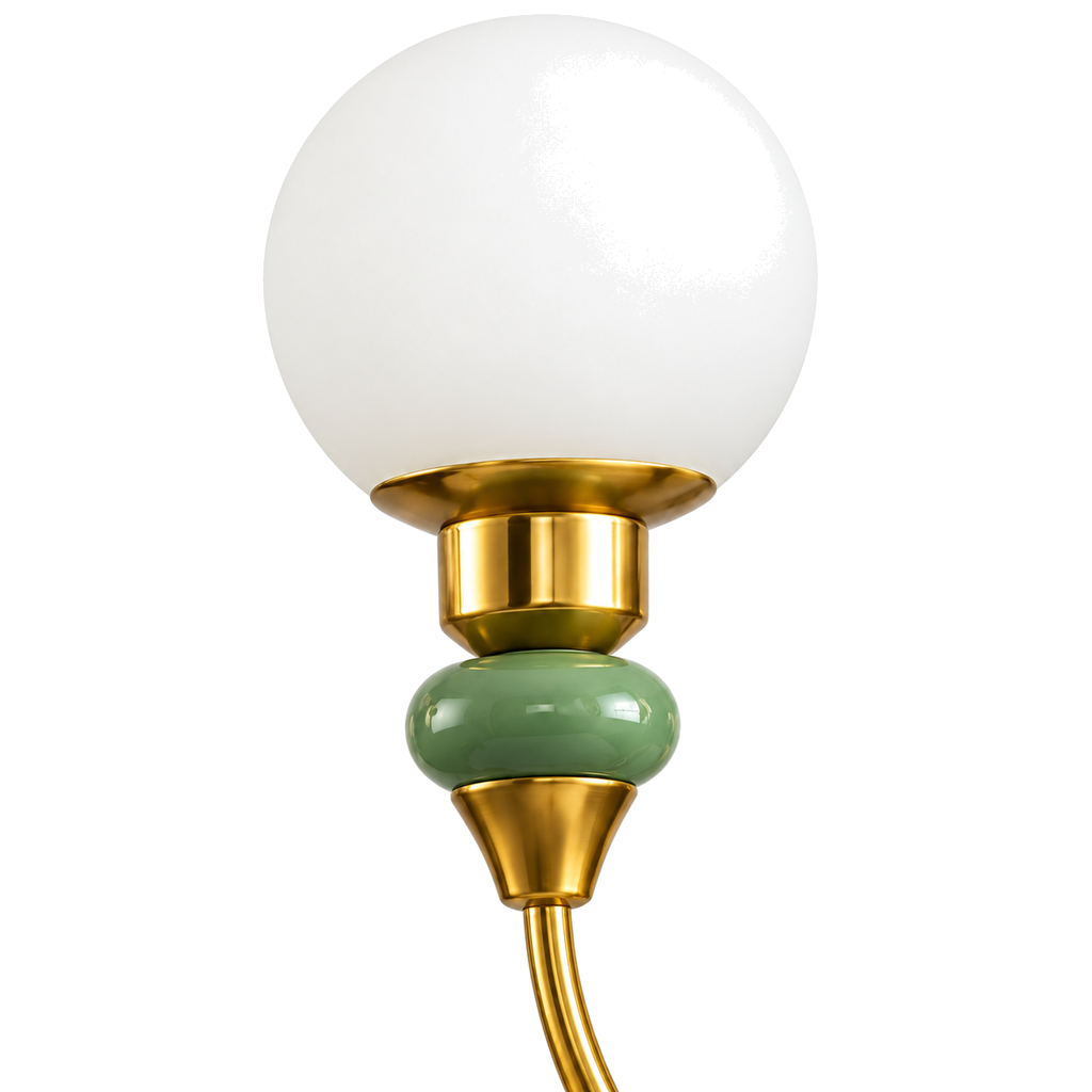 8-Light Globe Chandelier 100cm - Gold Remote Dimmable Dining Room Light