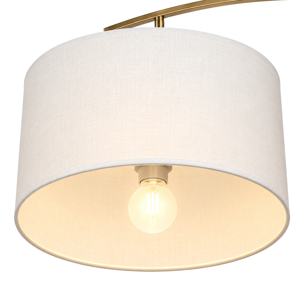 Arc Floor Lamp 180cm - Modern Fabric Shade Living Room Standing Light