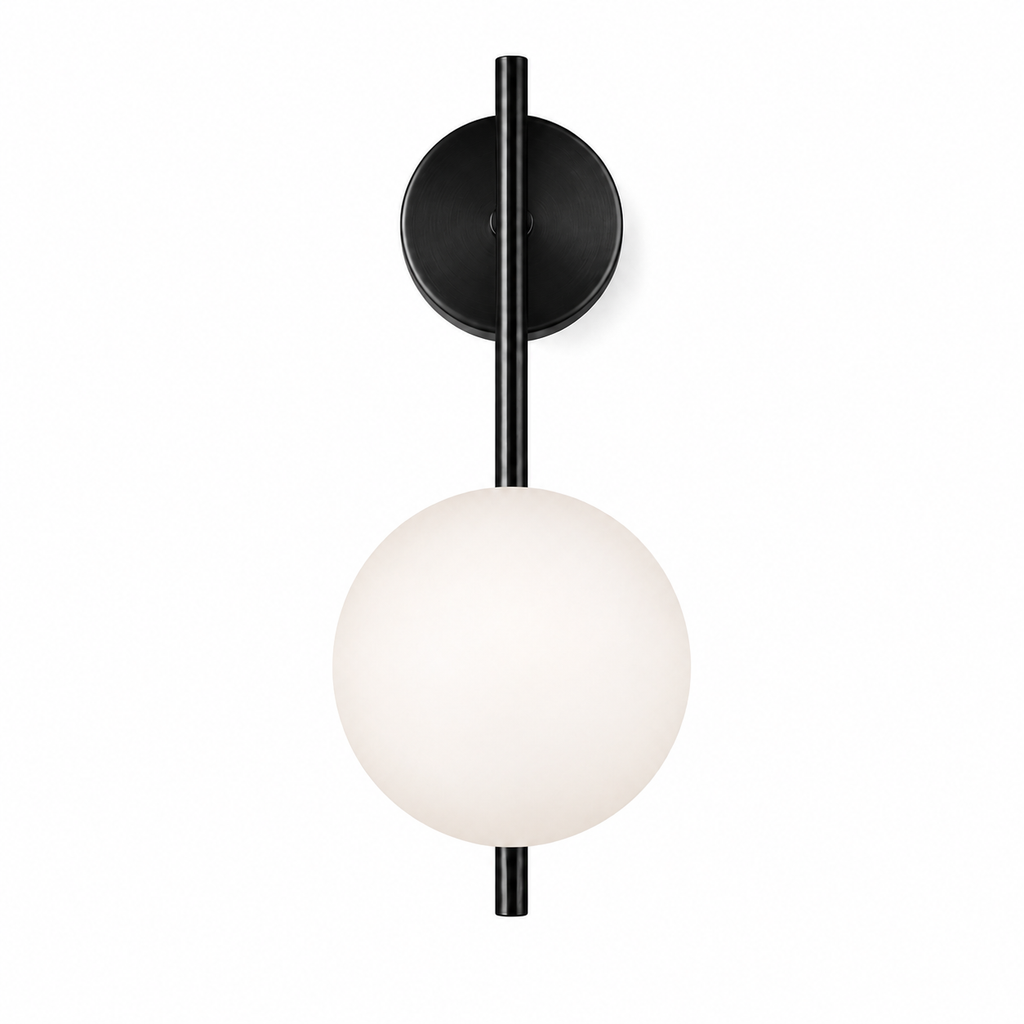 Stem Wall Light - Vertical Glass Globe Sconce