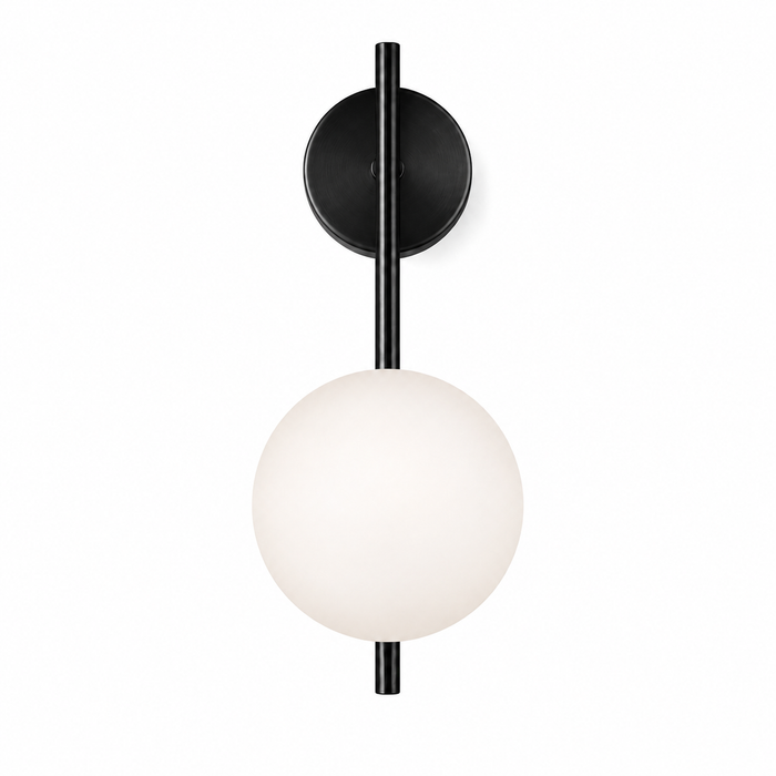 Stem Wall Light - Vertical Glass Globe Sconce